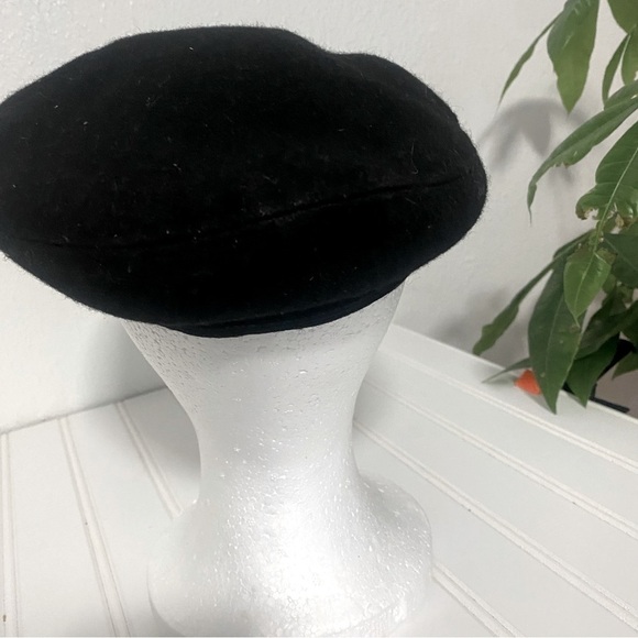 Vintage Greek Fishermans Cap Hat Made in Greece Size M-(71/8) Black Wool 85%